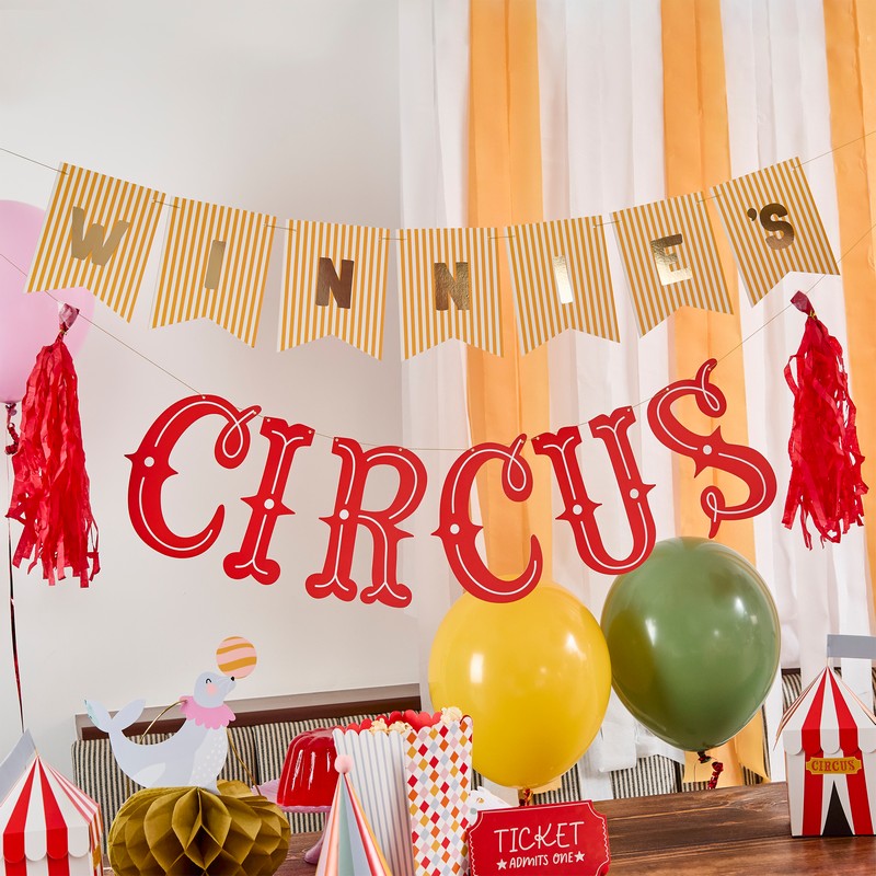 Personlig Cirkus Guirlande - 1 sæt (2 m) | Cirkus Guirlander - Temashop