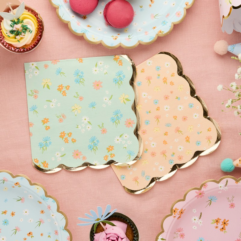 Floral Tea Party Servietter - 16 stk | Blomst Servietter - Temashop