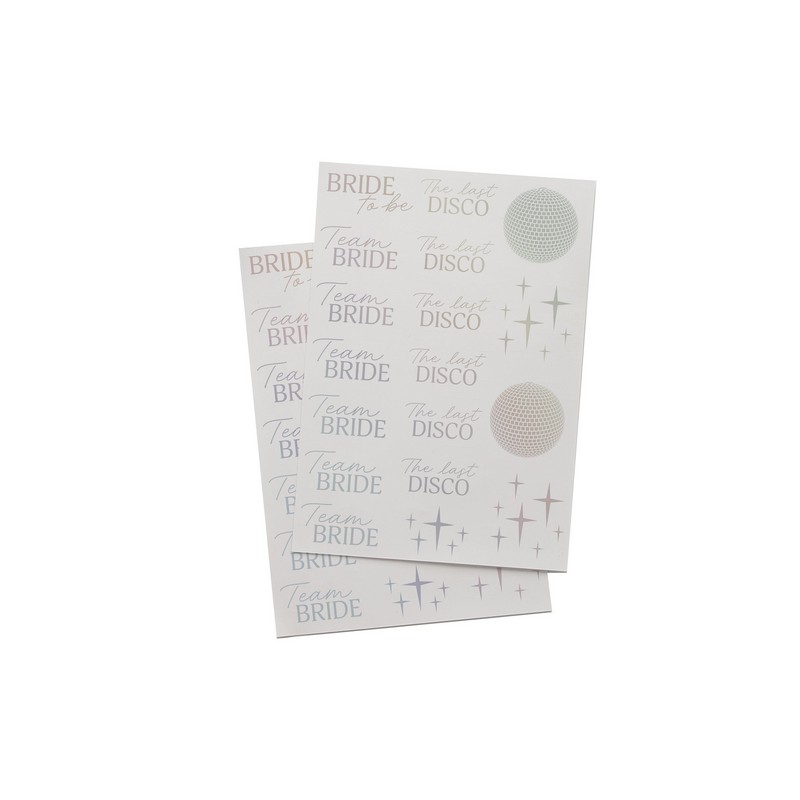 Team Bride Disko Tatoveringer - 2 stk | Bachelorette Falske tatoveringer - Temashop