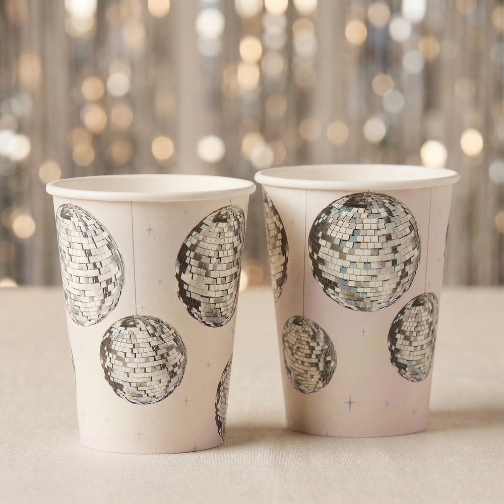Disco Party Papkrus - 8 stk | 70'erne Disco Krus - Temashop