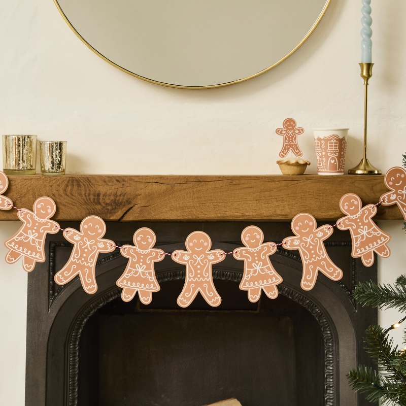 Peberkagemand Guirlande Brun - 1 stk | Ginger Bread Guirlander - Temashop