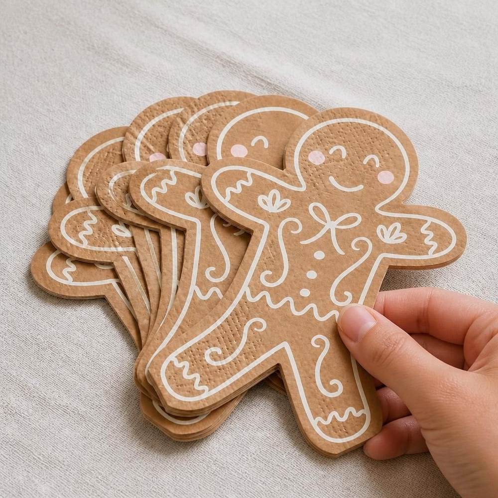 Peberkagemand Servietter - 12 stk | Ginger Bread Servietter - Temashop