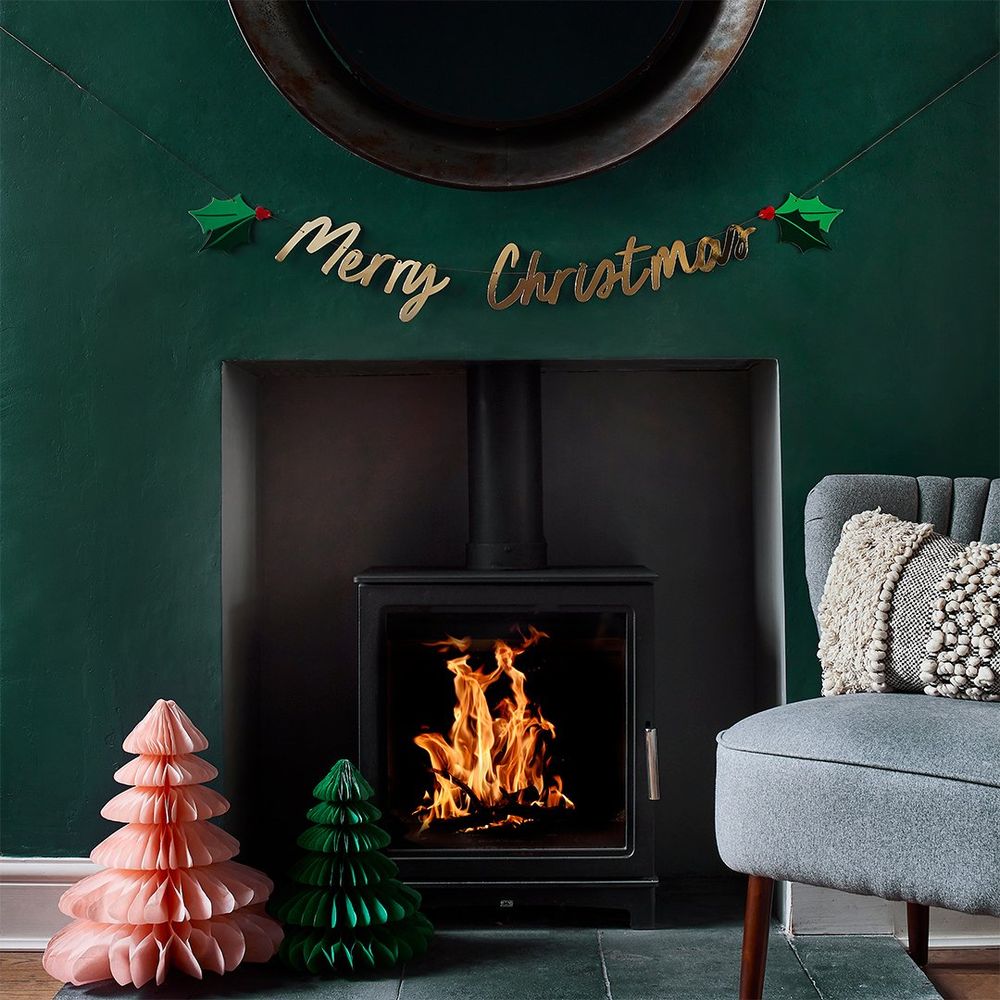 Merry Christmas Banner - 1 stk (1,5 m) | Julepynt Bannere - Temashop