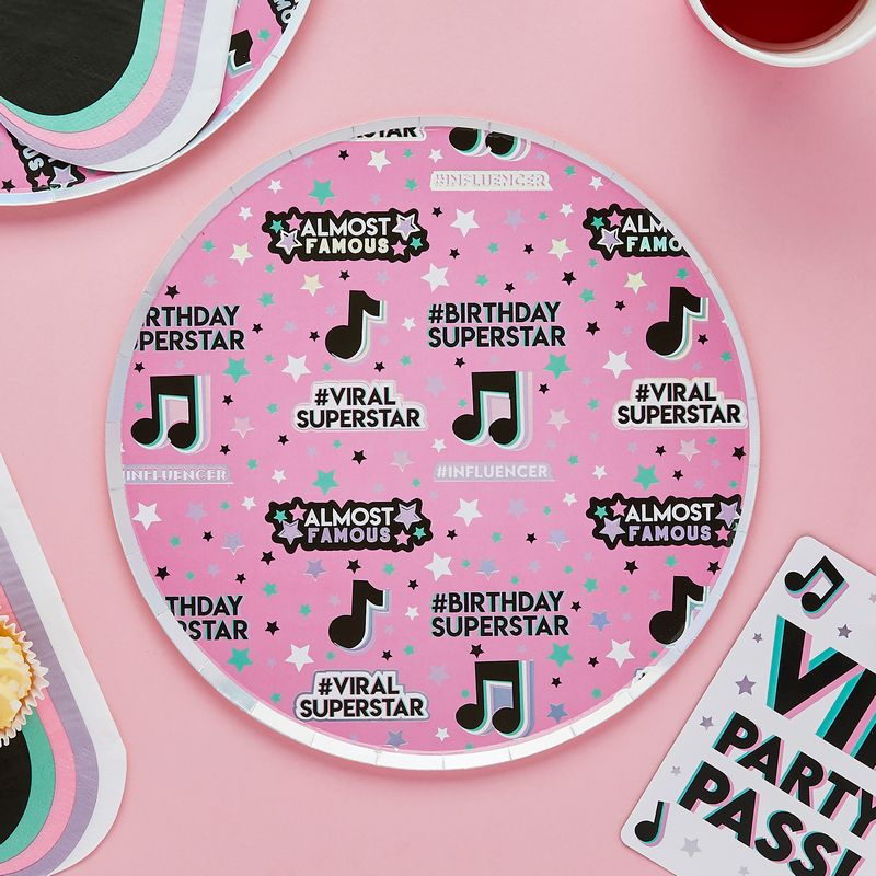 Musical Party Paptallerkener - 8 stk (23 cm) | Musik Tallerkner - Temashop