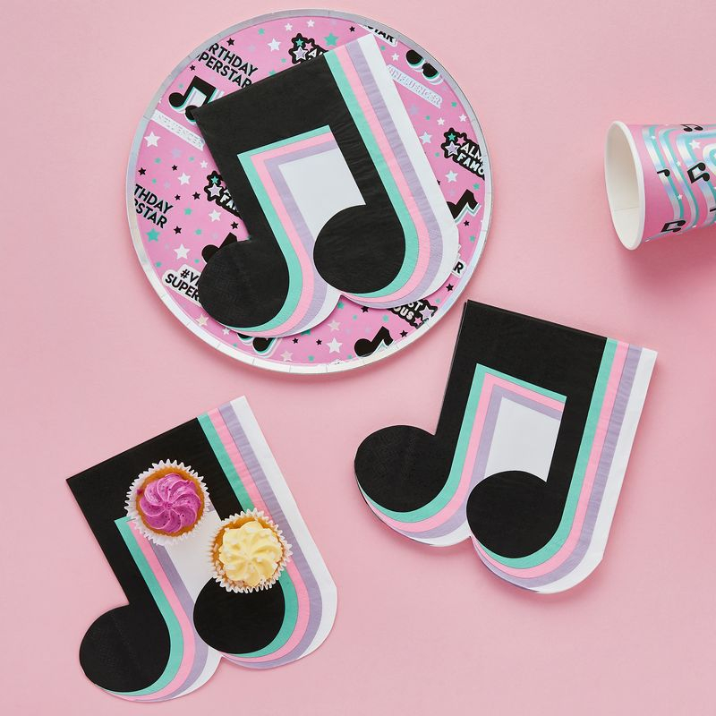 Musical Party Servietter - 16 stk (33 x 33 cm) | Musik Servietter - Temashop