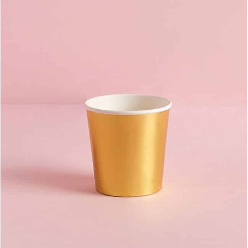 Pap Shotglas Guld - 10 stk (118 ml) | Guld tema Krus - Temashop