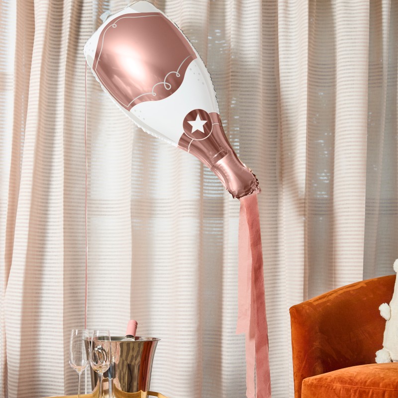 Champagneflaske Folieballon Rosaguld