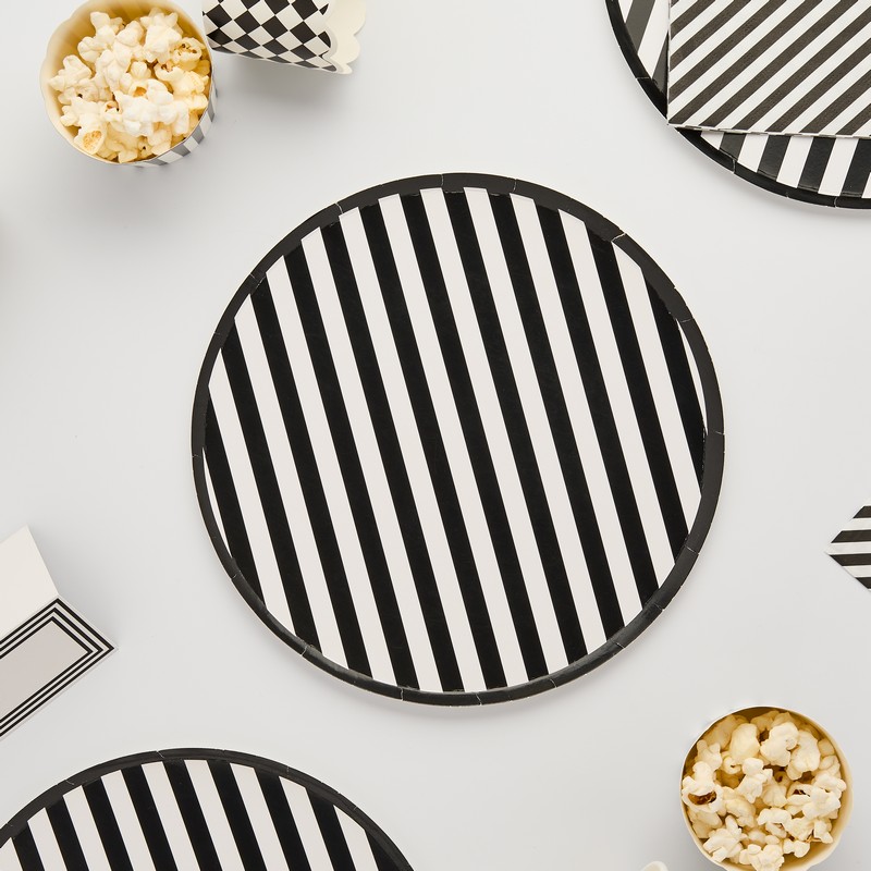 Monochrome Tallerkener - 8 stk | Monokrom Tallerkner - Temashop