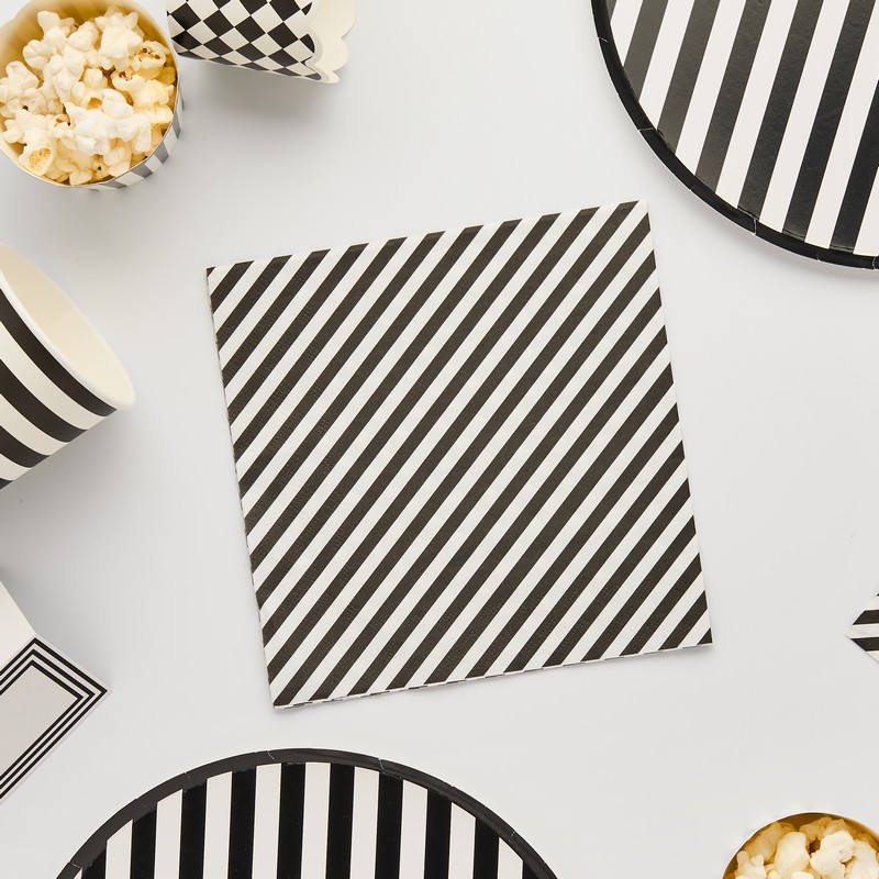 Monochrome Servietter - 16 stk | Monokrom Servietter - Temashop