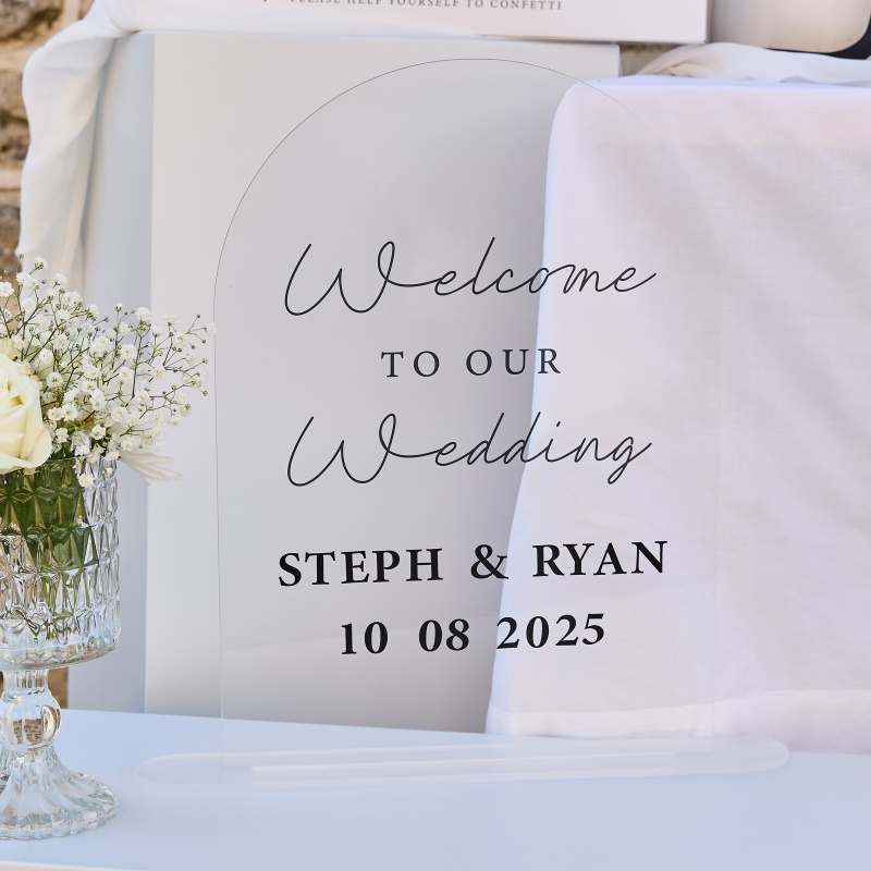Welcome To Our Wedding Skilt Klar Akryl - 1 stk | Bryllup Skilte - Temashop