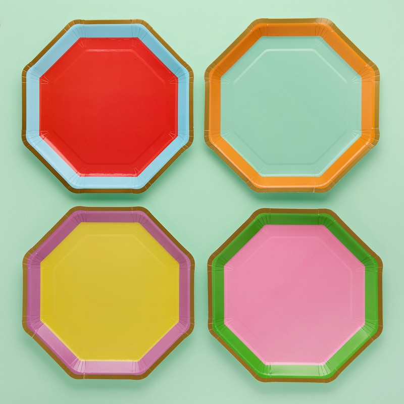 Premium Brights Tallerkener - 8 stk | Karneval Tallerkner - Temashop