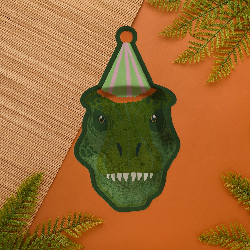 Dinosaur Party Tallerkener - 8 stk | Dinosaurus Tallerkner - Temashop