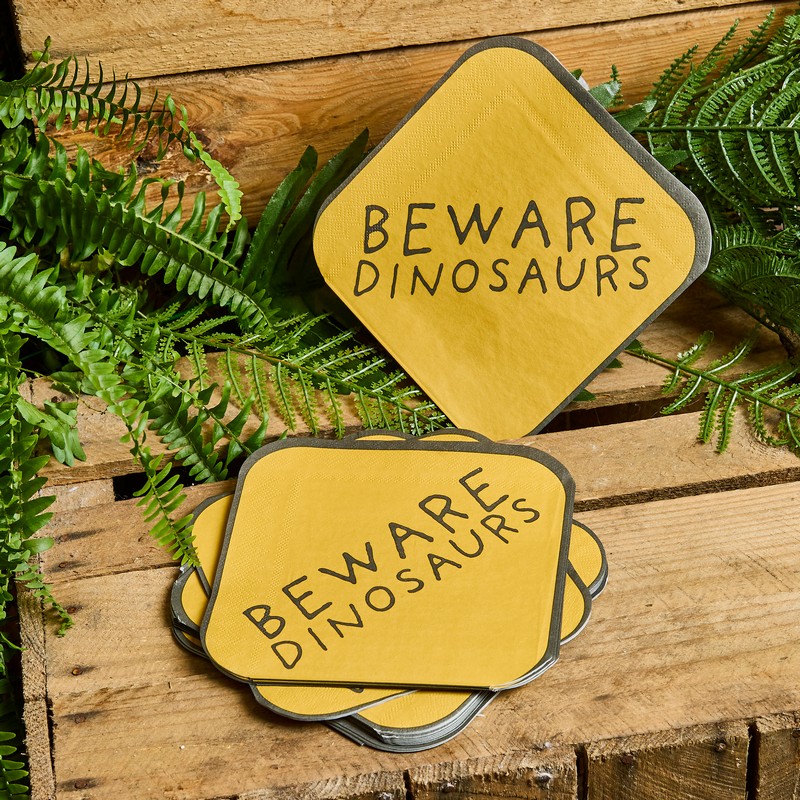 Dinosaur Party Servietter - 16 stk | Dinosaurus Servietter - Temashop
