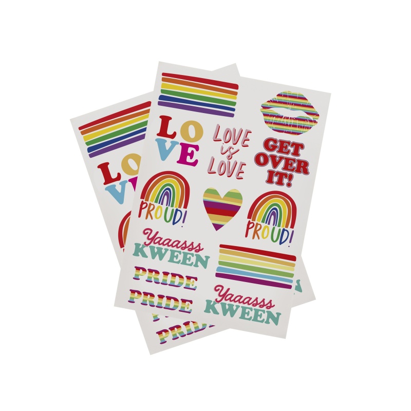Pride Regnbue Falske Tatoveringer | Pride Falske tatoveringer - Festtilbehør - Temashop