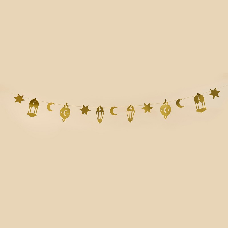 Ramadan Guirlande Guld - 1 stk | Eid Guirlander - Temashop