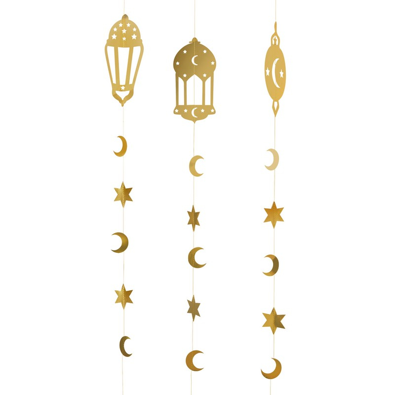 Ramadan Hængende Dekoration - 3 stk | Eid Spiraler/string - Temashop