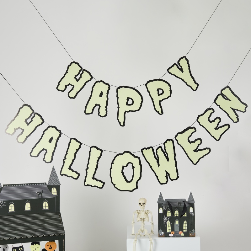 Selvlysende Happy Halloween Guirlande