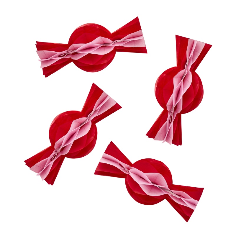 Honeycomb Bolche Ophæng Rød/Rosa