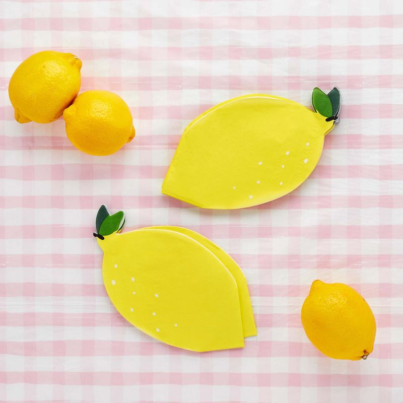 Citron Servietter - 16 stk (18,5 x 16,5 cm) | Frugt Servietter - Temashop