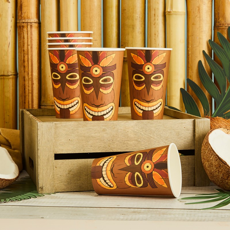 Tropiske Tiki Krus - 8 stk (473 ml) | Hawaii Krus - Temashop