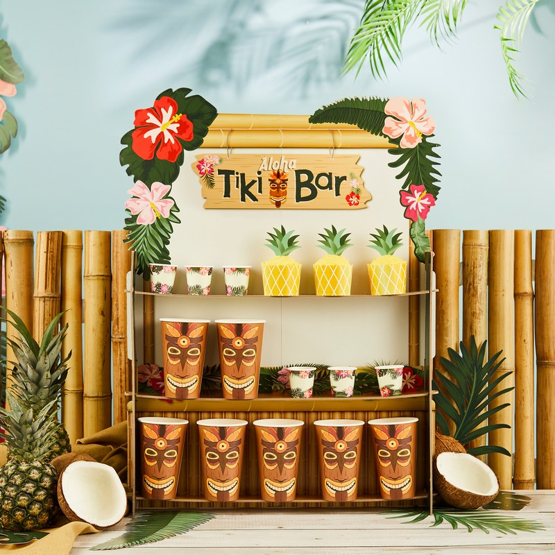 Tropisk Tiki Bar - 1 stk | Hawaii Spise / drinksvæg - Temashop