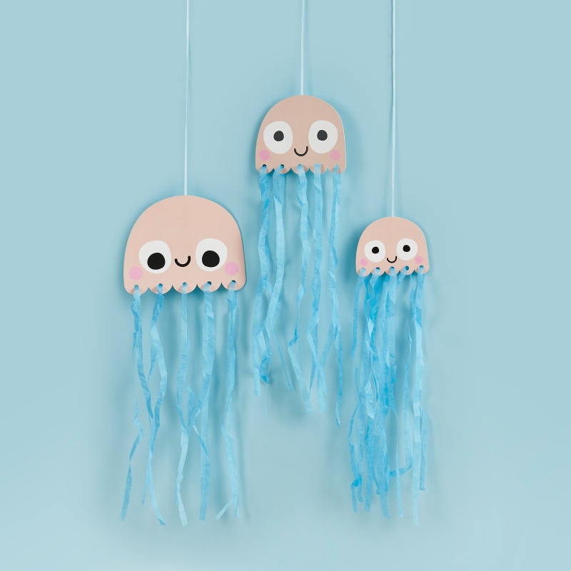 Ocean Party Vandmand Loftsdekorationer - 3 stk | Havet Spiraler/string - Temashop