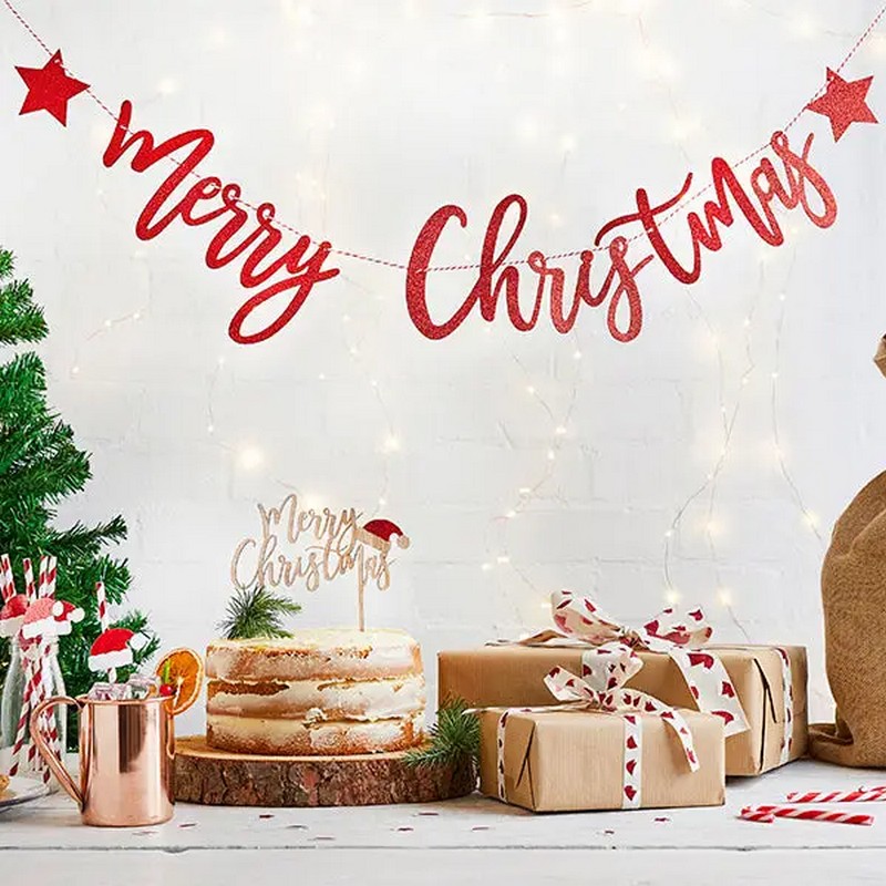 Glimmer Merry Christmas Guirlande Rød