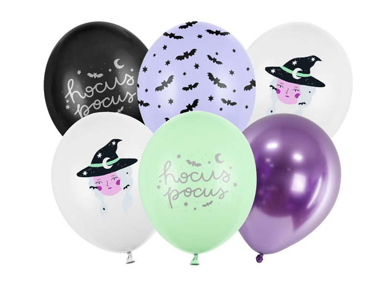 Heks Ballon Mix - 6 stk (30 cm) | Heks Latexballoner - Temashop
