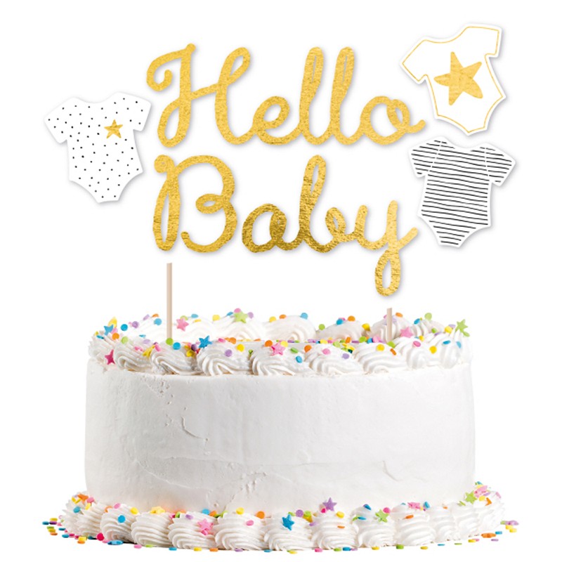 Hello Baby Kagetopper - 1 stk | Babyshower Kagefigur / kagetopper - Temashop