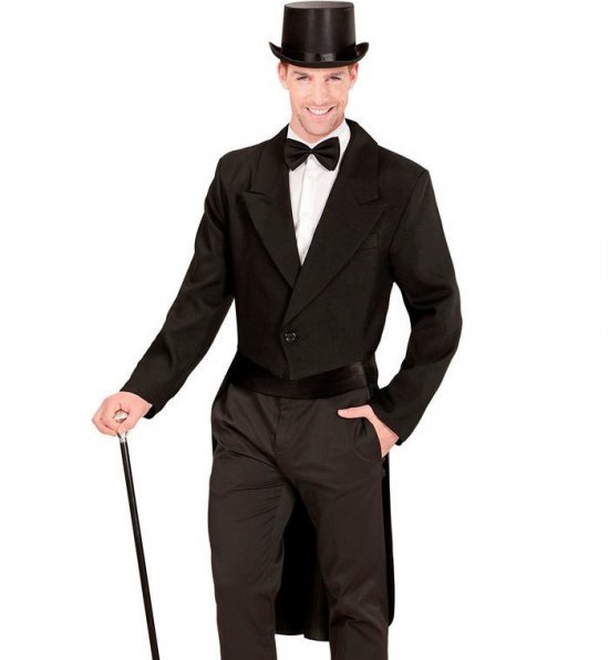 Herre Tailcoat Sort - Årtier kostume til voksne i størrelserne S-XL | 20'erne Gangster kostume til mænd - Temashop