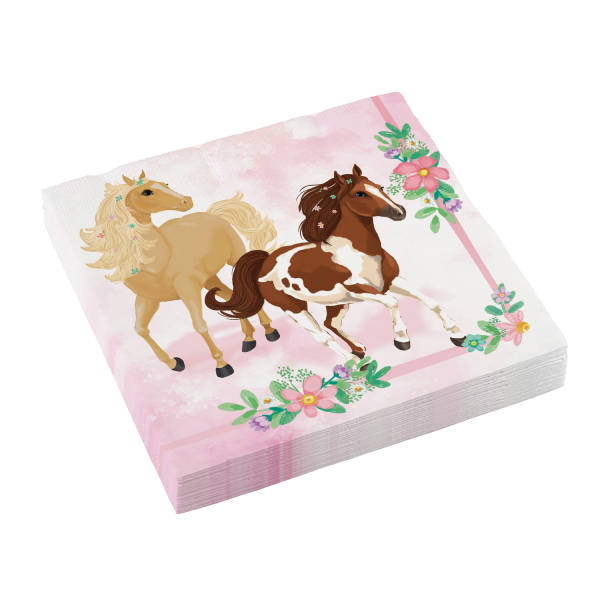 Heste Servietter - 20 stk (33 x 33 cm) | Hest Servietter - Temashop