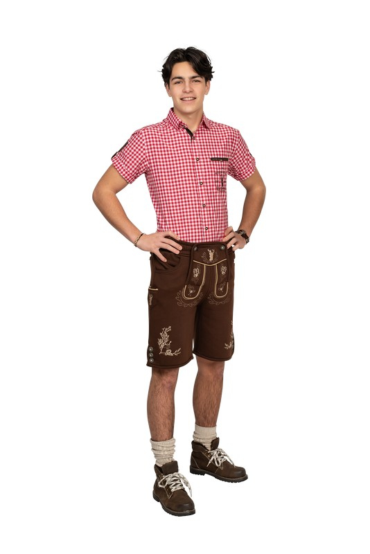 Lederhosen Filt Sweatpants Brun - Anledninger kostume til voksne i størrelserne XS-3XL | Oktoberfest kostume til mænd - Temashop
