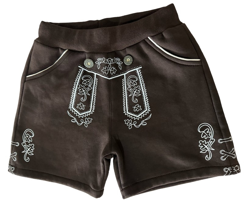 Børnelederhosen Filt Sweatpants Brun - Anledninger kostume til børn i størrelserne 104-164 | Oktoberfest udklædning til børn - Temashop