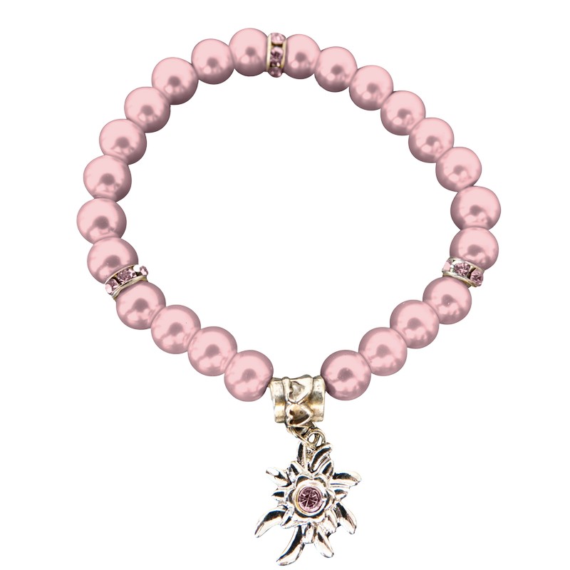 Edelweiss Perlearmbånd Rosa