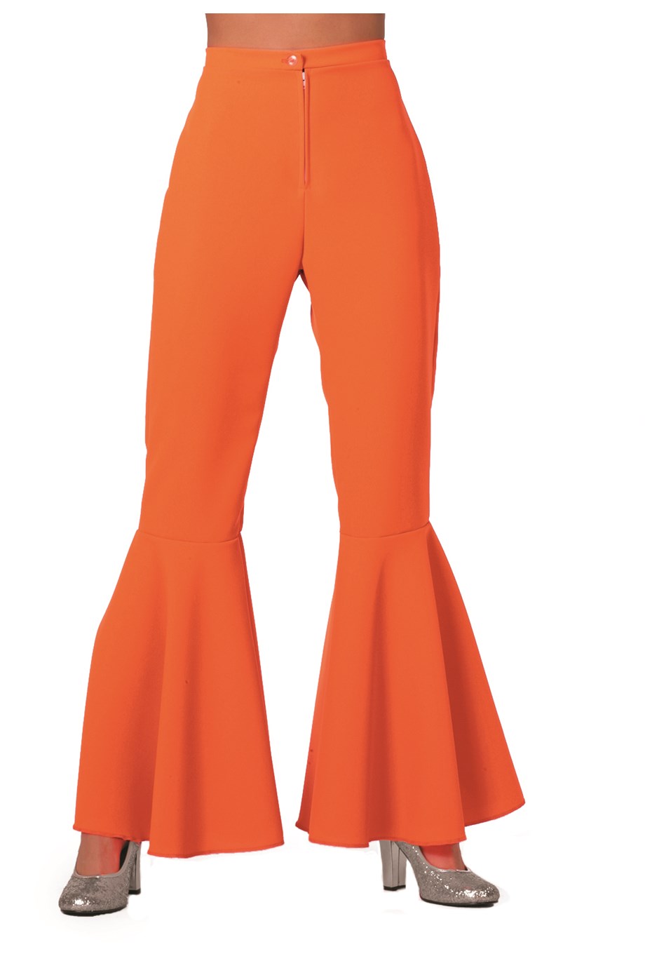 Hippie Bukser Dame Orange - Årtier kostume til voksne i størrelserne XS-XL | 60'erne Hippie kostume til kvinder - Temashop