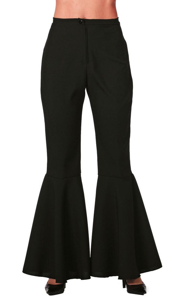 Hippie Bukser Dame Sort - Årtier kostume til voksne i størrelserne XS-XL | 60'erne Hippie kostume til kvinder - Temashop