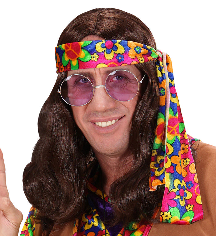 Hippie Dude Paryk Brun | 60'erne Hippie Paryk - Hovedtilbehør - Temashop