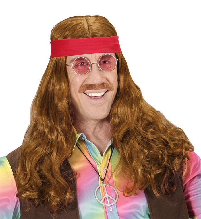Hippie Hår & Bandana | 60'erne Hippie Paryk - Hovedtilbehør - Temashop