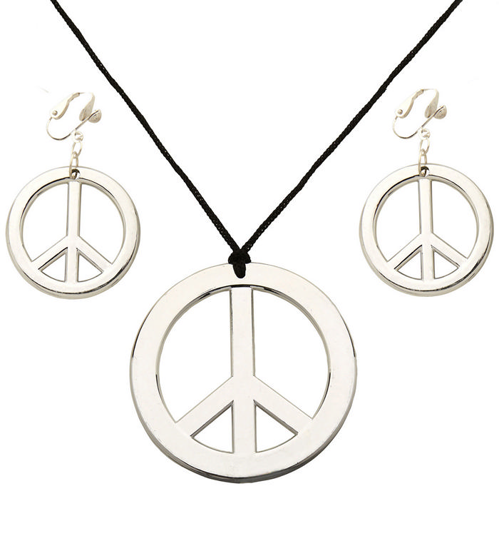 Hippie Øreringe & Halskæde | 60'erne Hippie Halskæder - Smykker - Temashop