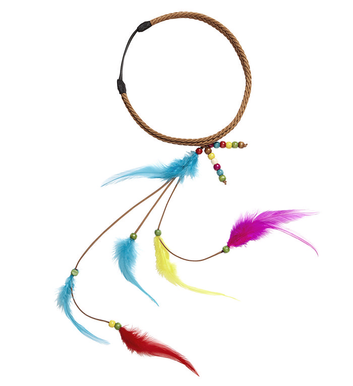 Hippie Pandebånd Brun | 60'erne Hippie Hårbøjle / Pandebånd / Hårbånd - Hovedtilbehør - Temashop