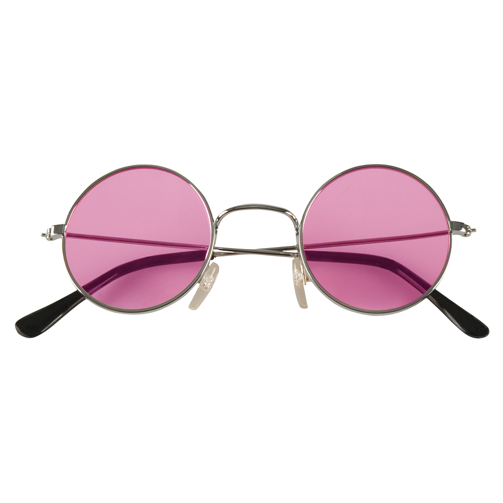 Hippie Partybriller Lyserød | 60'erne Hippie Briller - Hovedtilbehør - Temashop