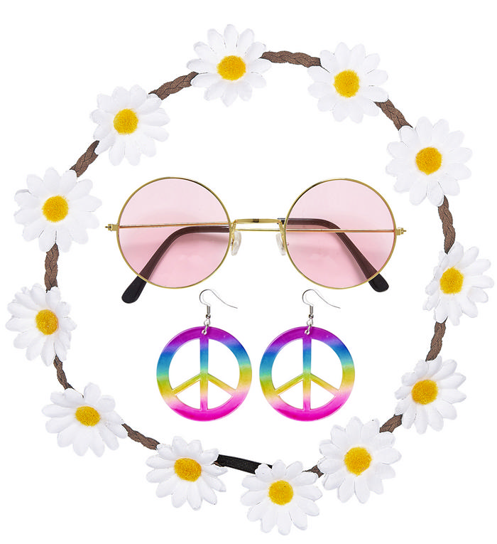 Hippie Tilbehørssæt | 60'erne Hippie Tilbehørskit - Kropstilbehør - Temashop