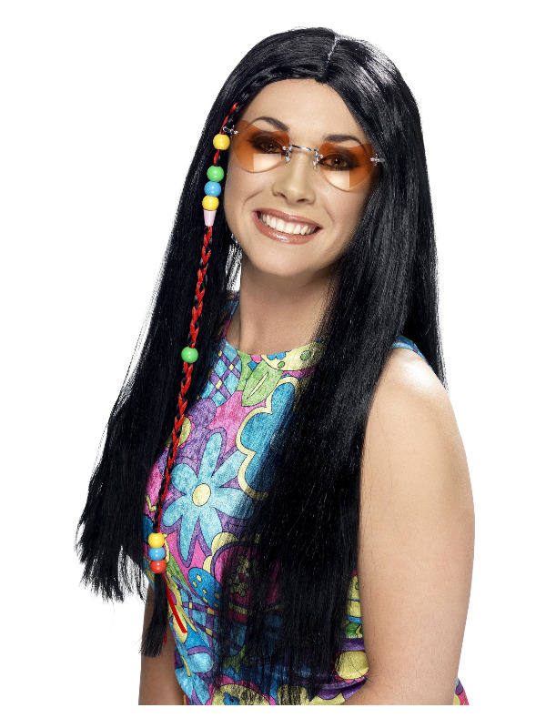 Hippieparyk Sort | 60'erne Hippie Paryk - Hovedtilbehør - Temashop