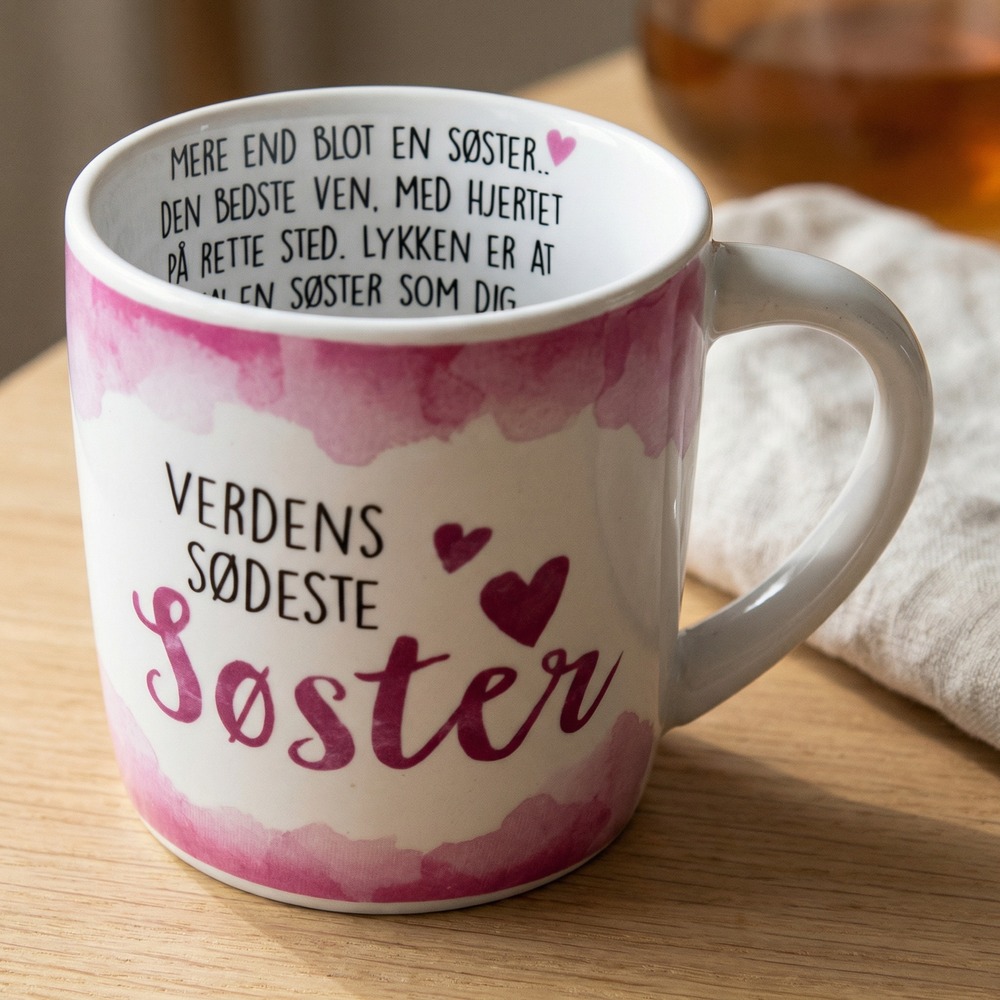 Verdens Sødeste Søster Krus - 1 stk - Temashop