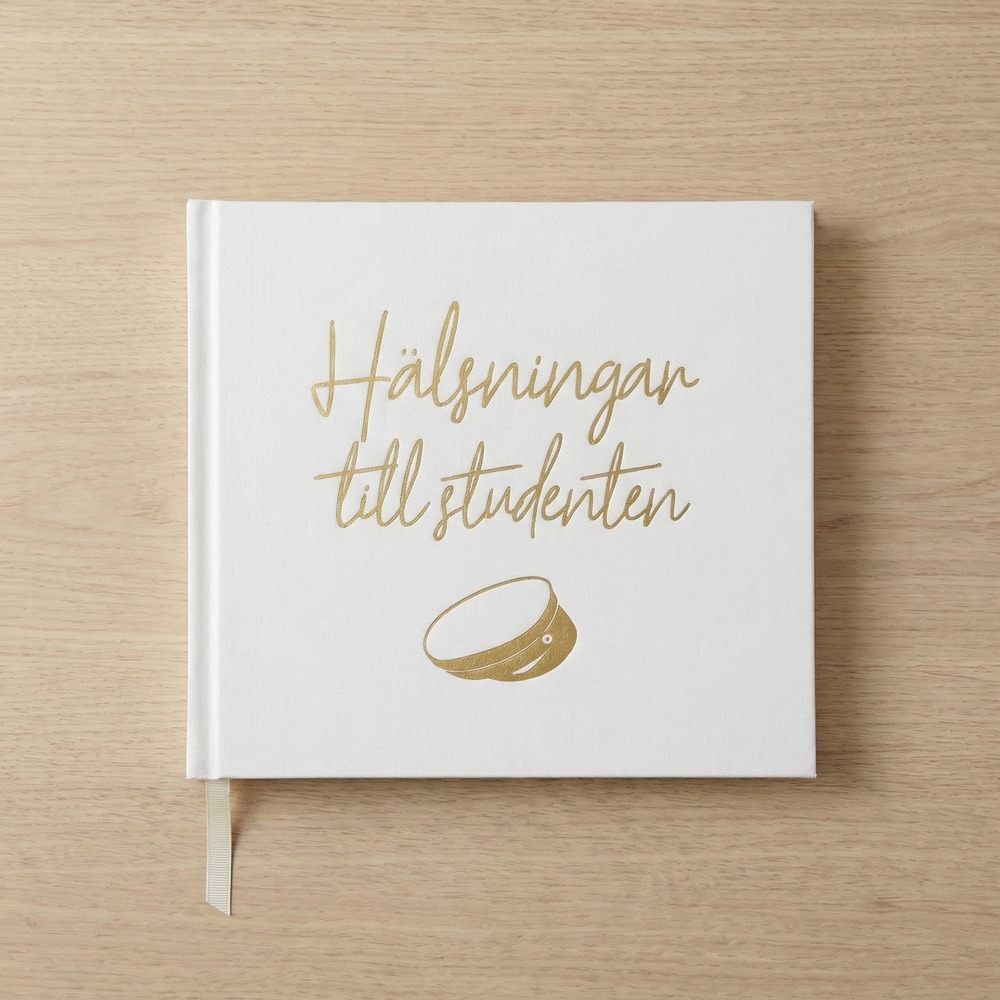 Hálsningar Till Studenten Gæstebog - 1 stk (21 x 21 cm) | Studerende Gæstebøger - Temashop