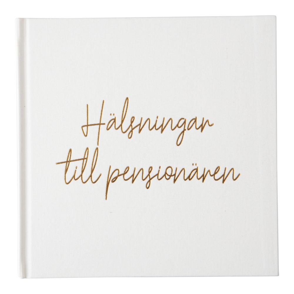Gæstebog Hälsningar Till Pensionären - 1 stk (21,5 x 21,5 x 1 cm) | Sverige Gæstebøger - Temashop