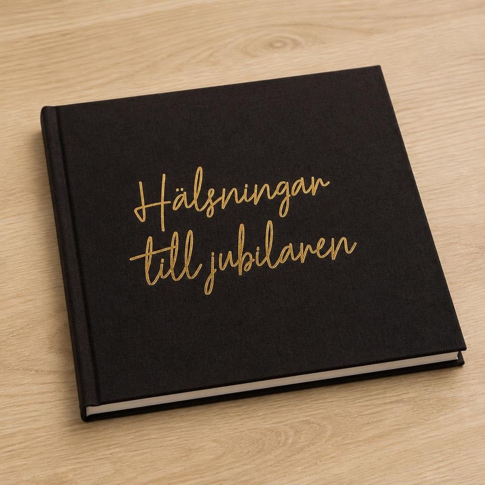 Gæstebog Hilsner Til Jubilaren Sort - 1 stk | Fødselsdag voksen Gæstebøger - Temashop