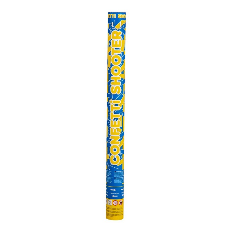 Konfettikanon Blå/Gul - 1 stk (60 cm) | Sverige Konfetti - Temashop