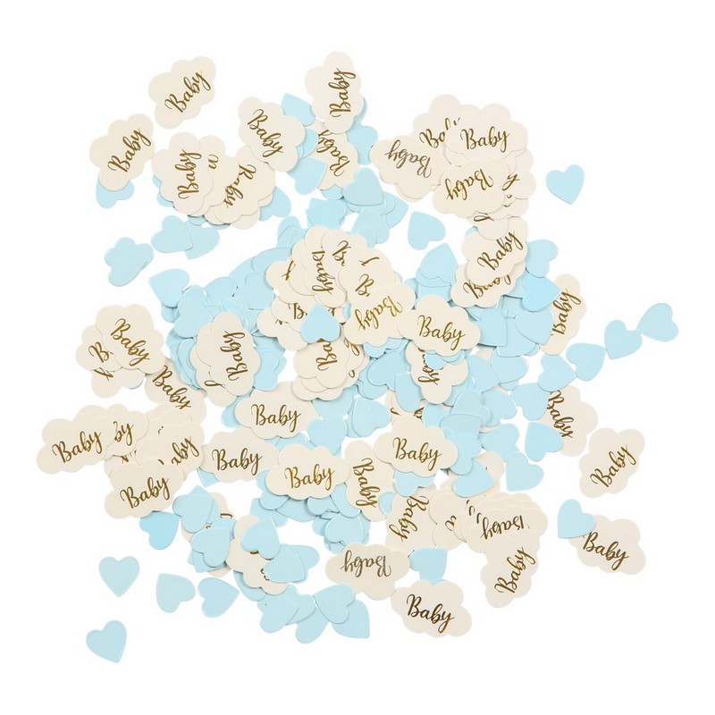 Baby Boy Konfetti Lyseblå - 1 pose | Babyshower Konfetti - Temashop