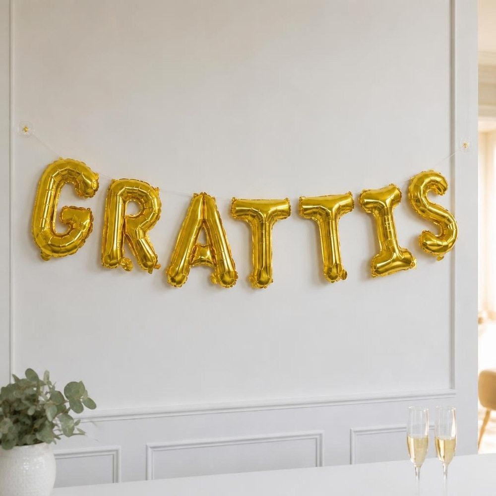 Grattis Folieballoner Guld